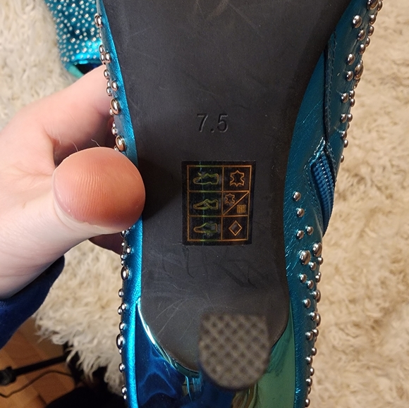 Jeffrey Campbell Metallic Blue Studded Heels - Picture 11 of 11